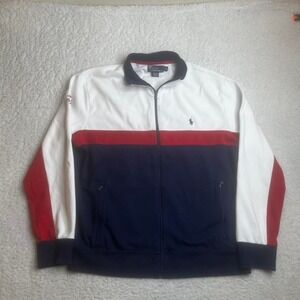 Polo Ralph Lauren 2013 US open men's red white blue full zip‎ jacket vintage xl